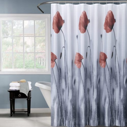 וילון אמבטיה בעיצוב כלניות