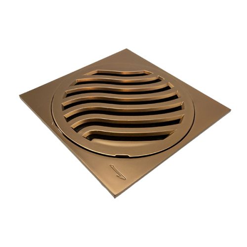 סטיל - רשת מרובעת למאסף נקז מים+מסננת בגימור רוזגולד