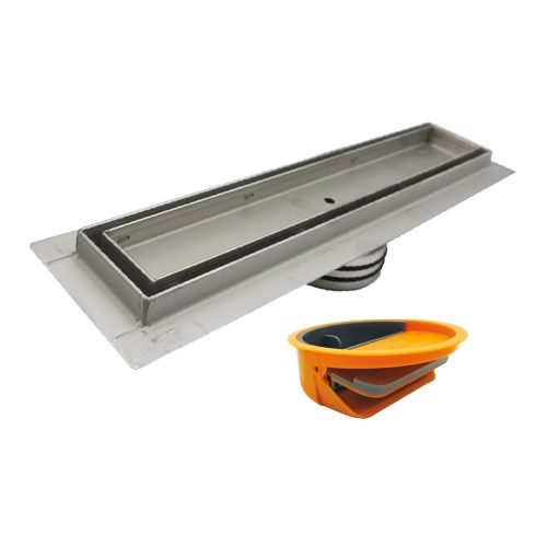 תעלת ניקוז למקלחת נירוסטה דגם שובל סטון